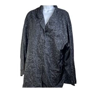 Black Swirl Pattern Pajama Top 1X  dark goth romantic lingerie Victorian vamp